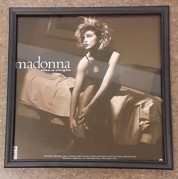 Vintage 1984 Madonna "Like A Virgin" Framed Original Album Cover (Backside) - Picture 1 of 1